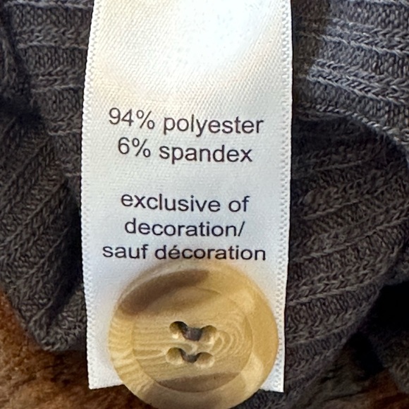 Maurice’s | Dark Gray Ribbed Open Front Boho Cardigan with Crocheted Back Detail - Picture 6 of 8